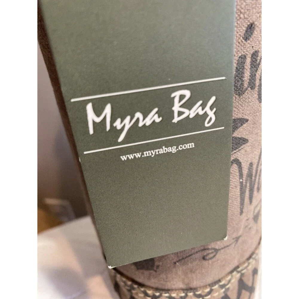 Myra Bag Leather Trim Wine/Bottle  Bag with Shoulder Strap Working Nine To Wine”